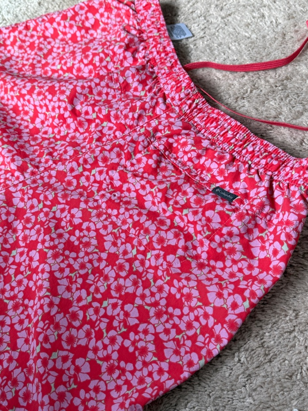 Columbia Pink Floral Drawstring Women’s Shorts size L - Picture 11 of 12